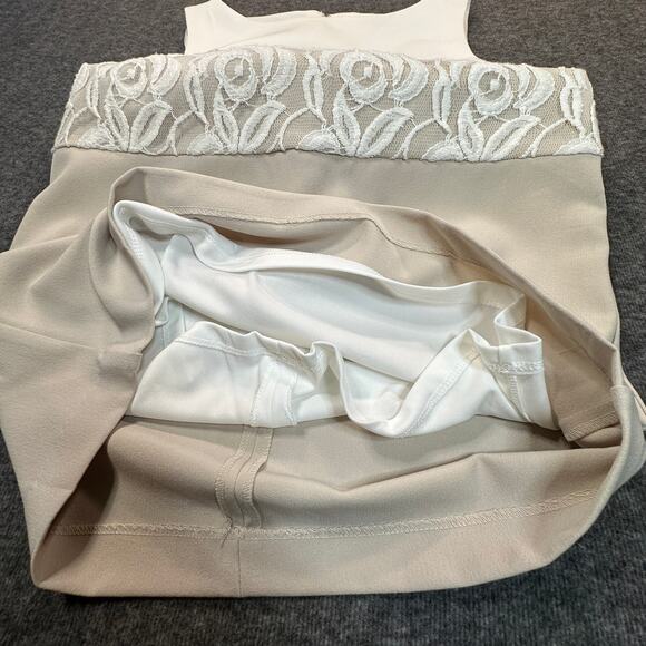 Sandra Darren Dress Womens 6P Neutral Colorblock Embroidered Sleeveless Sheath - Picture 5 of 11